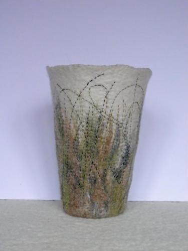 Grasses vase - created by Margaret Chalmers, FFelted.