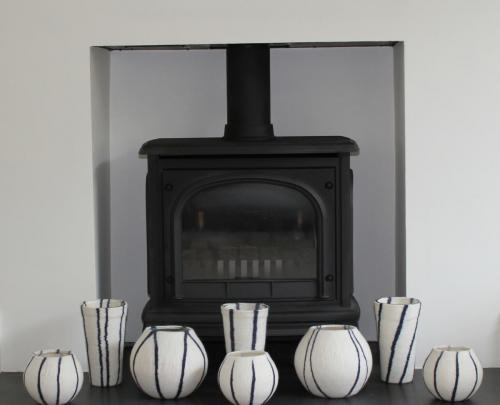 Stripe vases and bowls